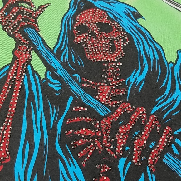 NWT Imperious Grim Reaper Studded Cotton T-Shirt - Picture 4 of 7